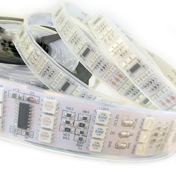 Triple Row TM1812 Series LED Digital Strip Lights, Programmable Pixel Full Color Chasing, Waterproof Optional, 720LEDs 16.4ft Per Reel By Sale Triple Row TM1812 Series LED Digital Strip Lights, Programmable Pixel Full Color Chasing, Waterproof Optional, 720LEDs 16.4ft Per Reel By Sale
